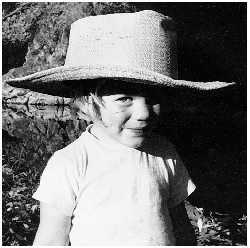 child in hat